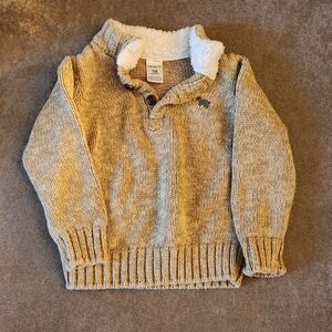 Carter's Tan Knit Sweater with Sherpa Collar